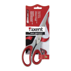 Ножиці Axent Duoton Soft 6102-06-A, 21 см, прогумовані ручки, сіро-червоні (5789)
