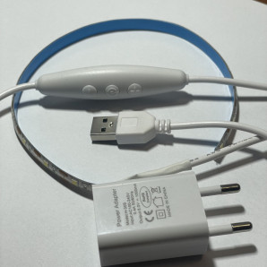 Світлодіодна стрічка біла USB ЮСБ 30см, 5V адаптер (6470)
