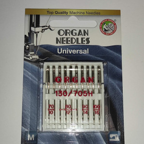 Голки швейні універсальні ORGAN MIX 70/80/90/100 для побутових швейних машин блістерна упаковка 10 штук (6499)