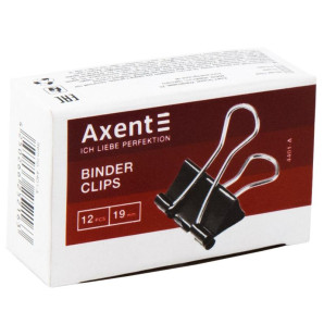 Біндер, затиск для паперів, тканини Axent 4401-a, 19мм (6595)