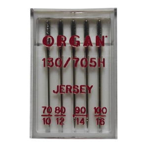Голки для вязаних та трикотажних тканин ORGAN Jersey №70/80/90/100 бокс 5 штук для побутових швейних машин (6695)