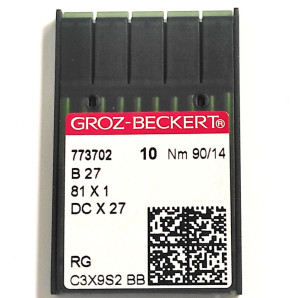 Иглы швейные для промышленных оверлоков Groz-Beckert DCx27, RG, №90 (6771)