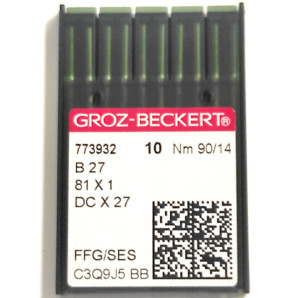 Иглы швейные для промышленных оверлоков Groz-Beckert DCx27, FFG/SES №90 (6777)