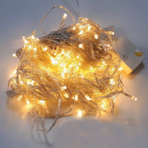 Гірлянда внутрішня світлодіодна лінійна Ultralight DL String 100Led 10м тепле біле світло прозорий дріт 1.2мм IP20 з контролером 64294 (6833)
