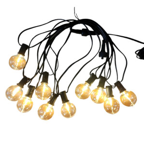 Гірлянда вулична світлодіодна лінійна Ultralight DL BELT LIGHT 10 Filament 8м тепле біле світло, чорний дріт 2х0,15мм 24В IP44 без контролера 64423 (6835)