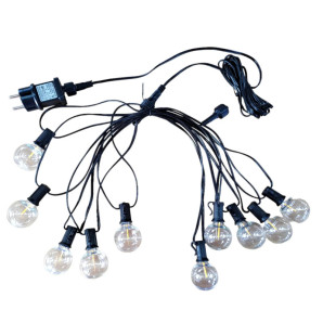 Гірлянда вулична світлодіодна лінійна Ultralight DL BELT LIGHT 10 Filament 8м тепле біле світло, чорний дріт 2х0,15мм 24В IP44 без контролера 64423 (6835)