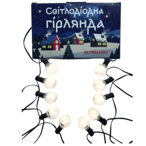 Гірлянда вулична світлодіодна лінійна Ultralight DL BELT LIGHT 10 Filament 8м тепле біле світло, чорний дріт 2х0,15мм 24В IP44 без контролера 64423 (6835)