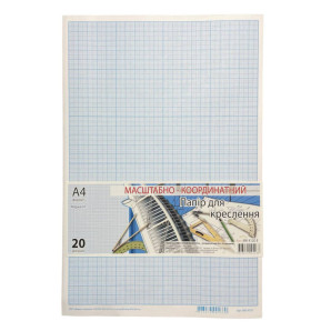 Бумага миллиметровая, А4, 80г/м2, голубая (20л.), ОФОРТ МК4120Е (6867)