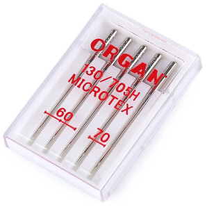 Голки швейні для мікротекстилю ORGAN MICROTEX №60/70 пластиковий бокс 5 штук для побутових швейних машин (6964)