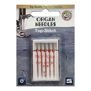 Голки швейні для штопання та вишивання ORGAN TOP-STITCH №90 для побутових швейних машин блістерна упаковка 5 штук (6972)