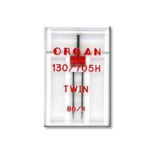 Голки швейні подвійні універсальні ORGAN TWIN №80/4 пластиковий бокс для побутових швейних машин (6984)