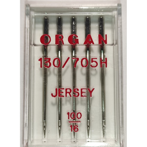 Иглы швейные для вязаных и трикотажных тканей ORGAN Jersey №100 пластиковый бокс 5шт для бытовых швейных машин (6986)