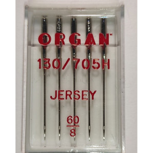 Иглы швейные для вязаных и трикотажных тканей ORGAN Jersey №60 пластиковый бокс 5 шт для бытовых швейных машин (6991)