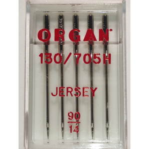 Иглы швейные для вязаных и трикотажных тканей ORGAN Jersey №90 пластиковый бокс 5 шт для бытовых швейных машин (6997)