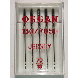 Иглы швейные для вязаных и трикотажных тканей ORGAN Jersey №70 пластиковый бокс 5 шт для бытовых швейных машин (7000)