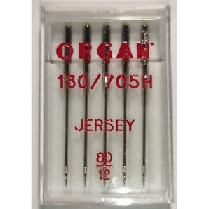 Иглы швейные для вязаных и трикотажных тканей ORGAN Jersey №80 пластиковый бокс 5 шт для бытовых швейных машин (7003)