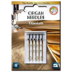 Голки швейні універсальні ORGAN Titanium №75/80/90 для побутових швейних машин блістерна упаковка 5 штук (7012)