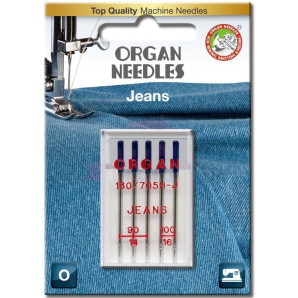 Голки швейні для джинсу ORGAN JEANS №90/100 для побутових швейних машин блістерна упаковка 5 штук (7017)