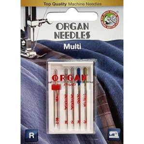 Голки швейні універсальні ORGAN MULTI BOX блістер (Twin 1шт, Universal 2шт, Jeans 1шт, Super Stretch 1шт) для побутових швейних машин (7034)