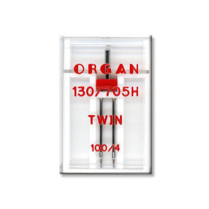 Иглы швейные двойные универсальные ORGAN TWIN №100/4 пластиковый бокс для бытовых швейных машин (7038)