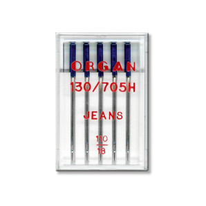 Голки швейні для джинсу ORGAN JEANS №110 пластиковий бокс 5 штук для побутових швейних машин (7047)