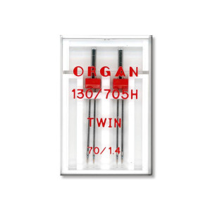 Голки швейні подвійні універсальні ORGAN TWIN №70/1,4 пластиковий бокс для побутових швейних машин (7051)