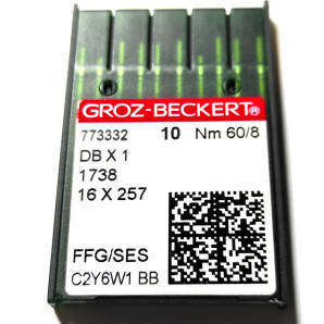Голки для промислових швейних машин Groz-Beckert DBx1, FFG/SES, №60/8 (7193)