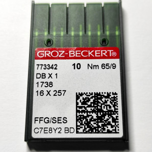 Голки для промислових швейних машин Groz-Beckert DBx1, FFG/SES, №65/9 (7194)