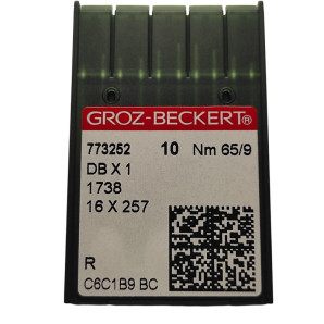 Голки Groz-Beckert DBx1, R, №65 з тонкою колбою для промислових швейних машин (7203)