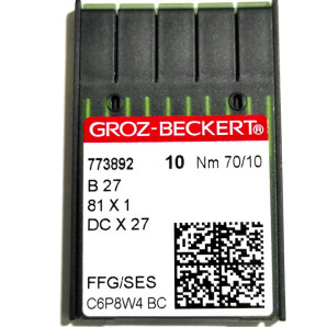 Голки швейні для промислових оверлоків Groz-Beckert DCx27, FFG/SES №70/10 (7283)