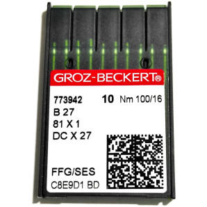 Голки швейні для промислових оверлоків Groz-Beckert DCx27, FFG/SES №100/16 (7284)
