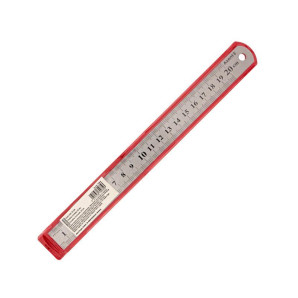 Сталева лінійка AXENT/ BUROMAX 20см 7720-A, 2-стороння шкала: см/дюйми (7363)
