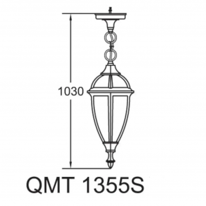 Світильник вуличний підвісний Lusterlicht QMT 1355S California I антич/бронза Е27 (7370)