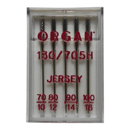Голки для вязаних та трикотажних тканин ORGAN Jersey №70/80/90/100 бокс 5 штук для побутових швейних машин (6695)