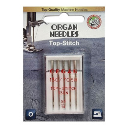 Иглы швейные для штопки и вышивки ORGAN TOP-STITCH №90 для бытовых швейных машин блистерная упаковка 5 штук (6972)