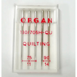 Голки швейні для квілтингу ORGAN QUILTING 75/90 пластиковий бокс 5 штук для побутових швейних машин (6990)