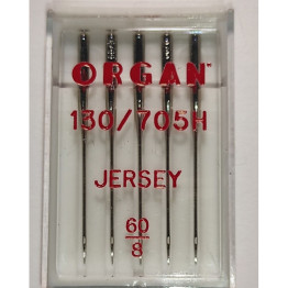 Голки швейні для вязаних та трикотажних тканин ORGAN Jersey №60 пластиковий бокс 5 штук для побутових швейних машин (6991)