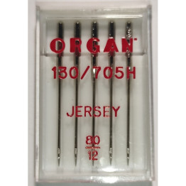 Голки швейні для вязаних та трикотажних тканин ORGAN Jersey №80 пластиковый бокс 5 штук для побутових швейних машин (7003)