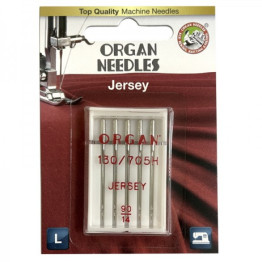Голки швейні для вязаних та трикотажних тканин ORGAN Jersey №90 для побутових швейних машин упаковка 5 штук (7006)