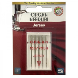 Иглы швейные для вязаных и трикотажных тканей ORGAN Jersey №100 для бытовых швейных машин упаковка 5 штук (7009)