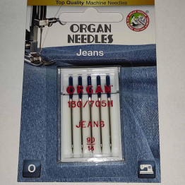 Иглы швейные для джинса ORGAN JEANS №90 для бытовых швейных машин блистерная упаковка 5 штук (7036)