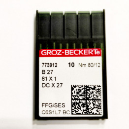 Голки швейні для промислових оверлоків Groz-Beckert DCx27, FFG/SES №80/12 (7119)