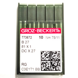 Иглы швейные для промышленных оверлоков Groz-Beckert DCx27, RG, №75/11 (7120)