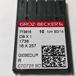 Иглы с тонкой колбой для промышленных швейных машин Groz-Beckert DBx1, R, №90/14 GEBEDUR (7152)