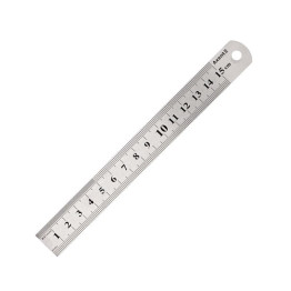 Сталева лінійка AXENT/ BUROMAX 15см 7715-A, 2-стороння шкала: см/дюйми (7362)