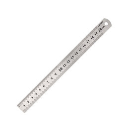 Сталева лінійка AXENT/ BUROMAX 20см 7720-A, 2-стороння шкала: см/дюйми (7363)